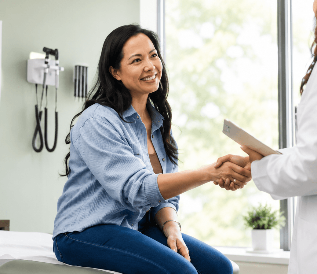 Healthcare provider consulting with patient at Lyva